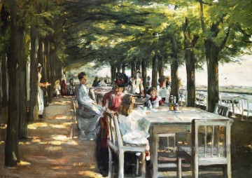 Terrasse du restaurant Jacob à Nienstedten sur l’Elbe Max Liebermann impressionnisme allemand Peinture à l'huile
